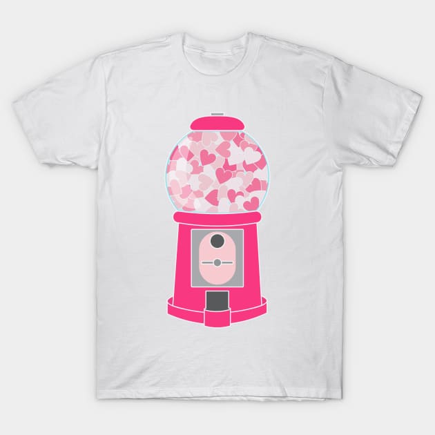 Heart Gumball Machine Design T-Shirt by Raafeya's Crafts